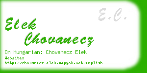 elek chovanecz business card